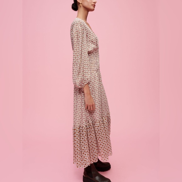 Maje Printed Chiffon Midi Dress - Picture 3 of 8